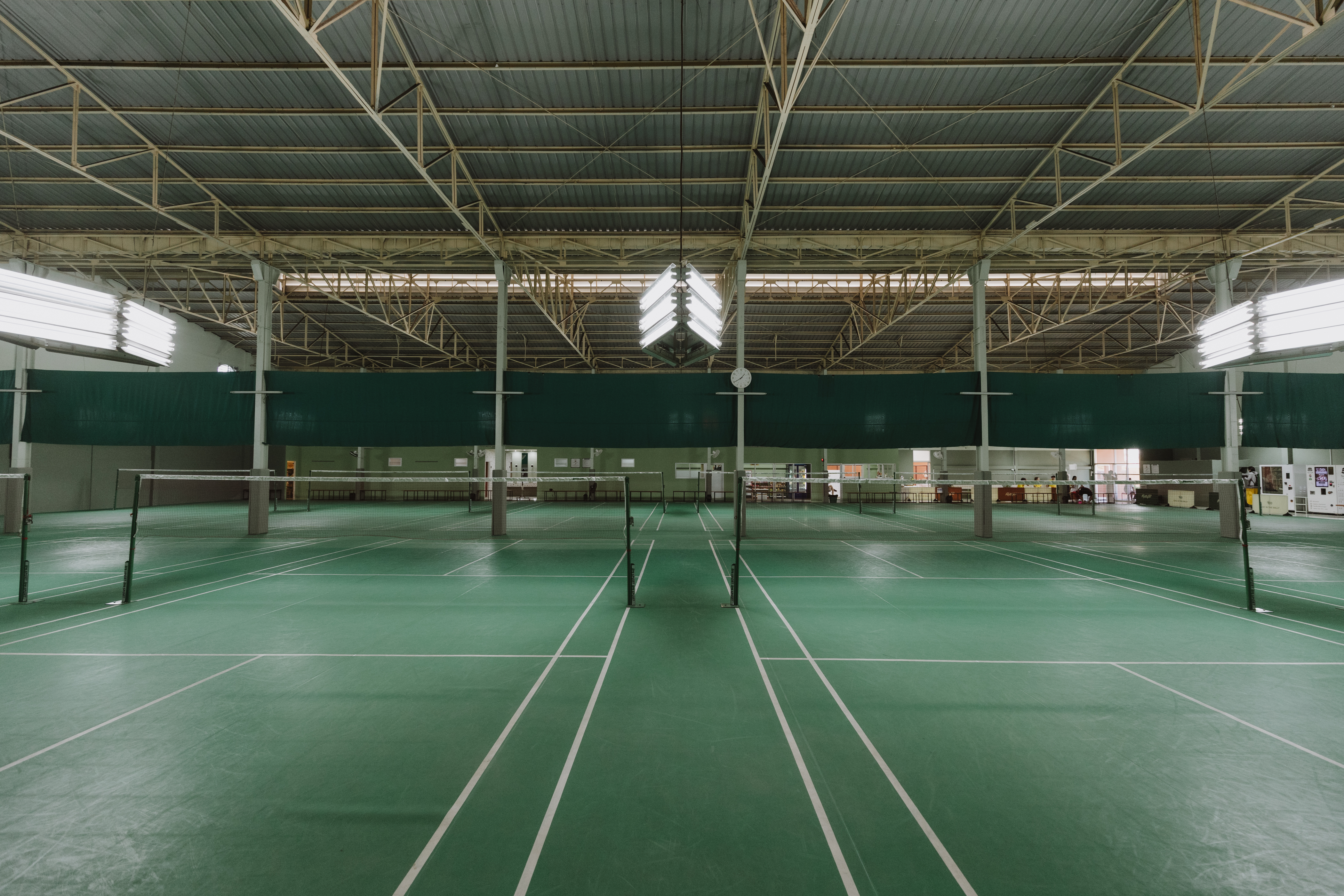 Badminton court close up